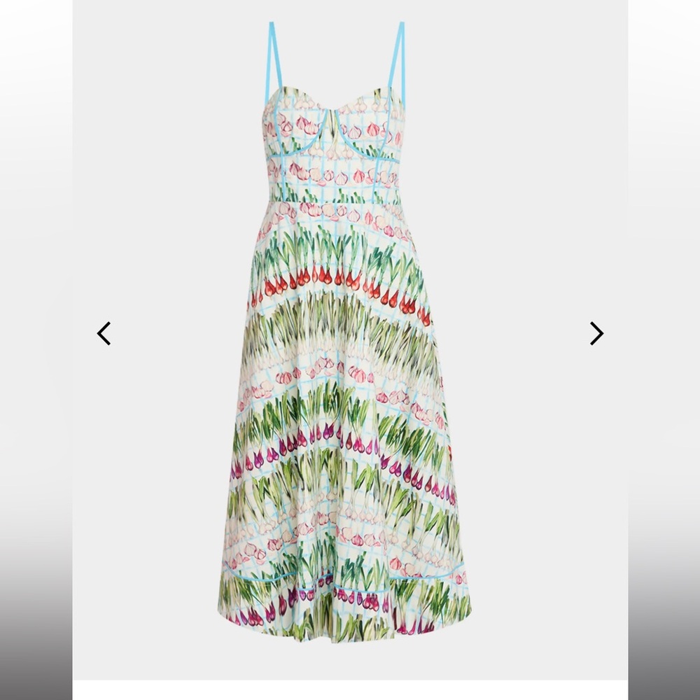 NWT Rachel Antonoff "Harper" midi dress in a gingham radish print w pockets